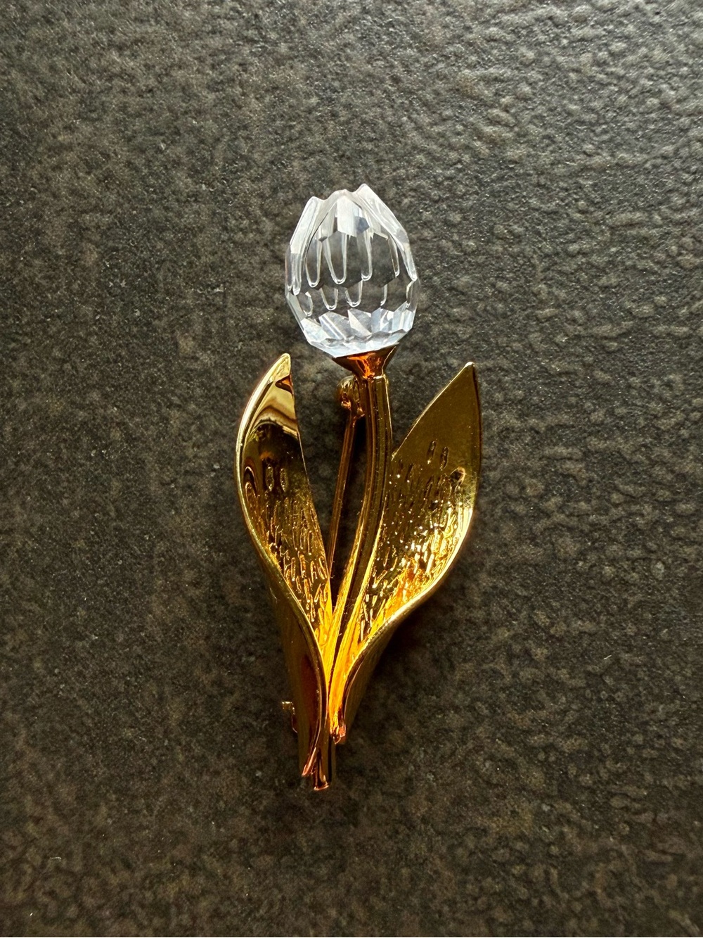 Atelier Swarovski Gold and Clear Crystal Rose Brooch